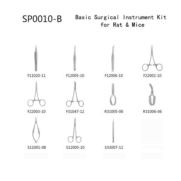 Surgery Instrument Kit for Mice, Rat, Small Animals