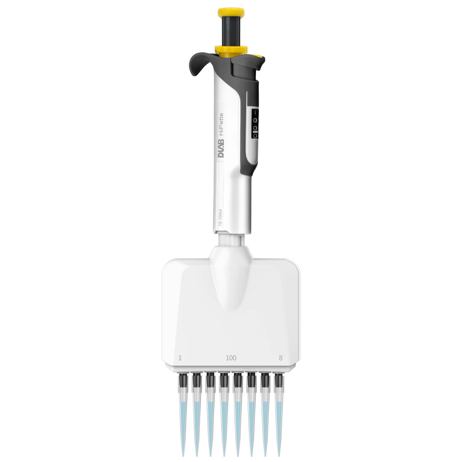 DLAB HiPette Fully Autoclavable Manual 8-Channel Adjustable Colorful Pipette
