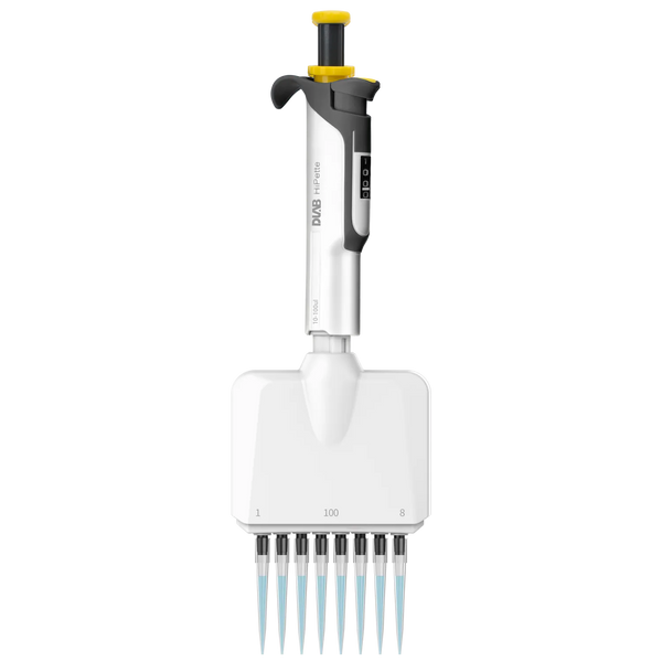 DLAB HiPette Fully Autoclavable Manual 8-Channel Adjustable Colorful Pipette