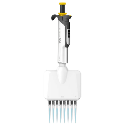 DLAB HiPette-LTS Light feel manual 8-Channel adjustable color pipette