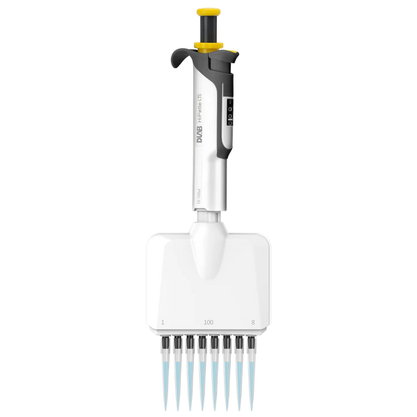 DLAB HiPette-LTS Light feel manual 8-Channel adjustable color pipette