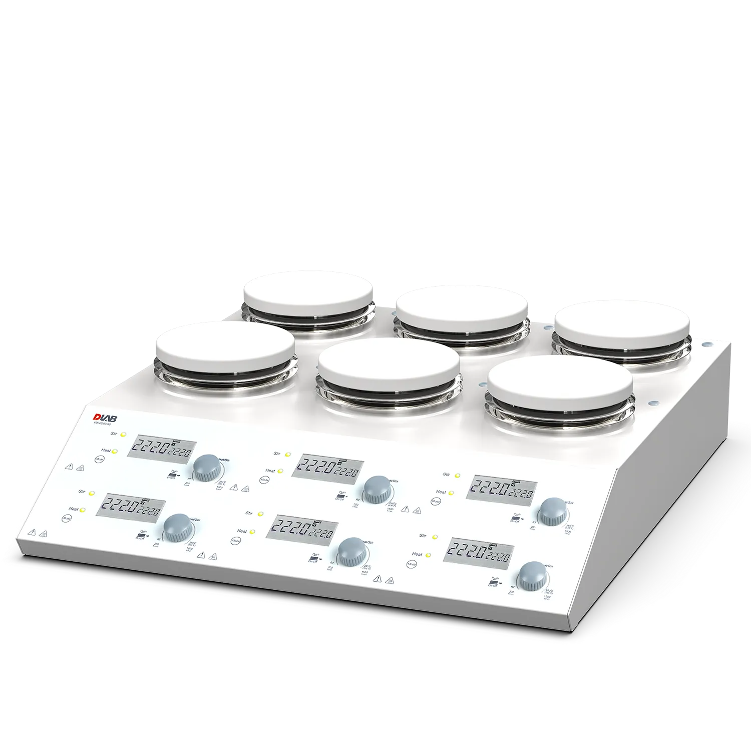 DLAB LCD 6 Channel Digital Magnetic Hotplate Stirrer MS-H280-S6