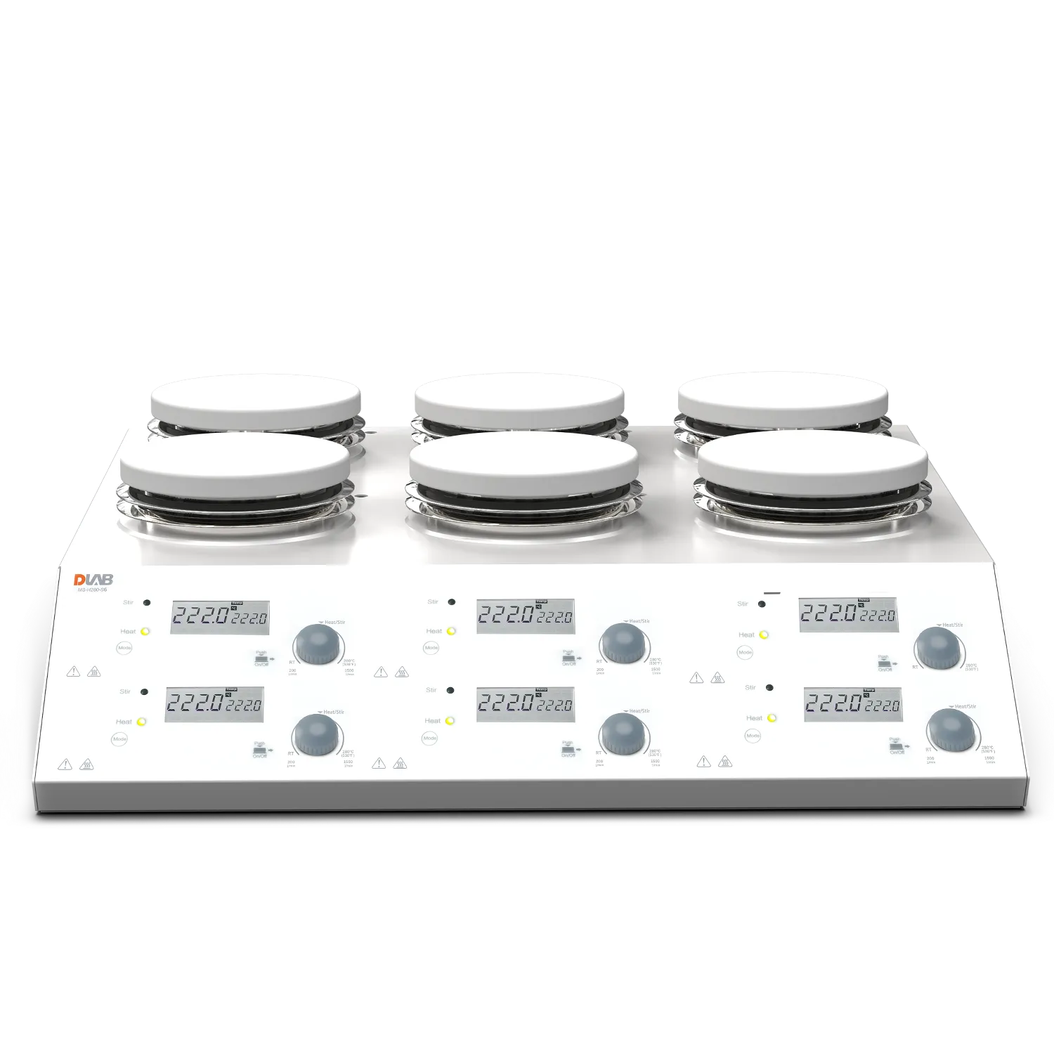 DLAB LCD 6 Channel Digital Magnetic Hotplate Stirrer MS-H280-S6