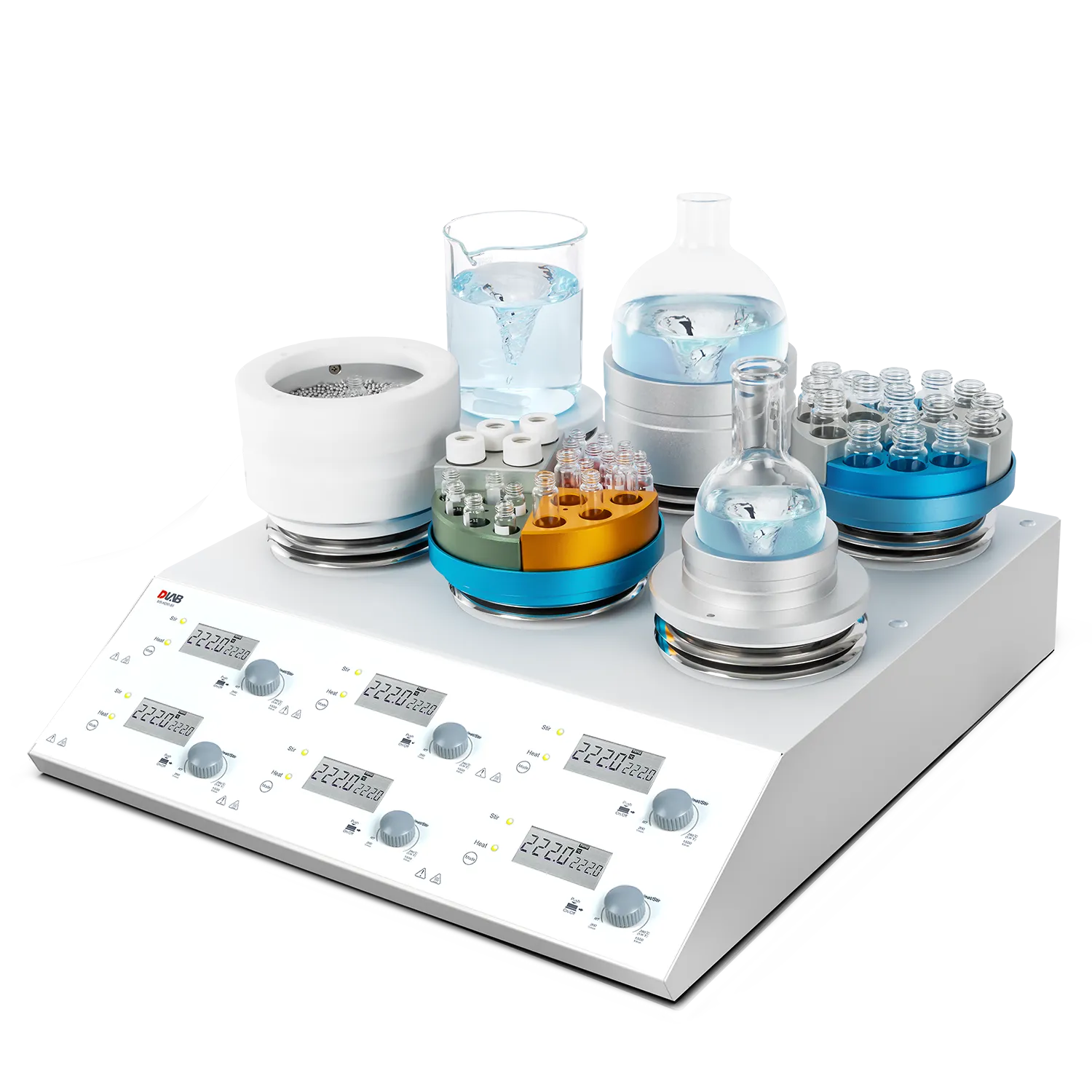 DLAB LCD 6 Channel Digital Magnetic Hotplate Stirrer MS-H280-S6