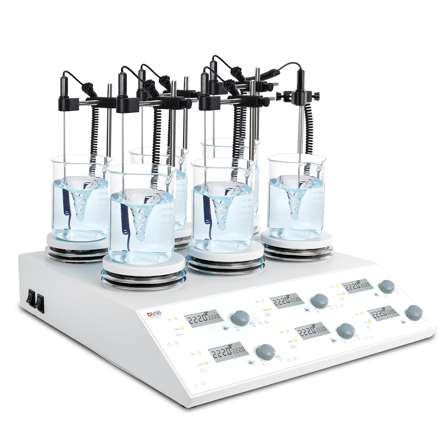 DLAB LCD 6 Channel Digital Magnetic Hotplate Stirrer MS-H280-S6