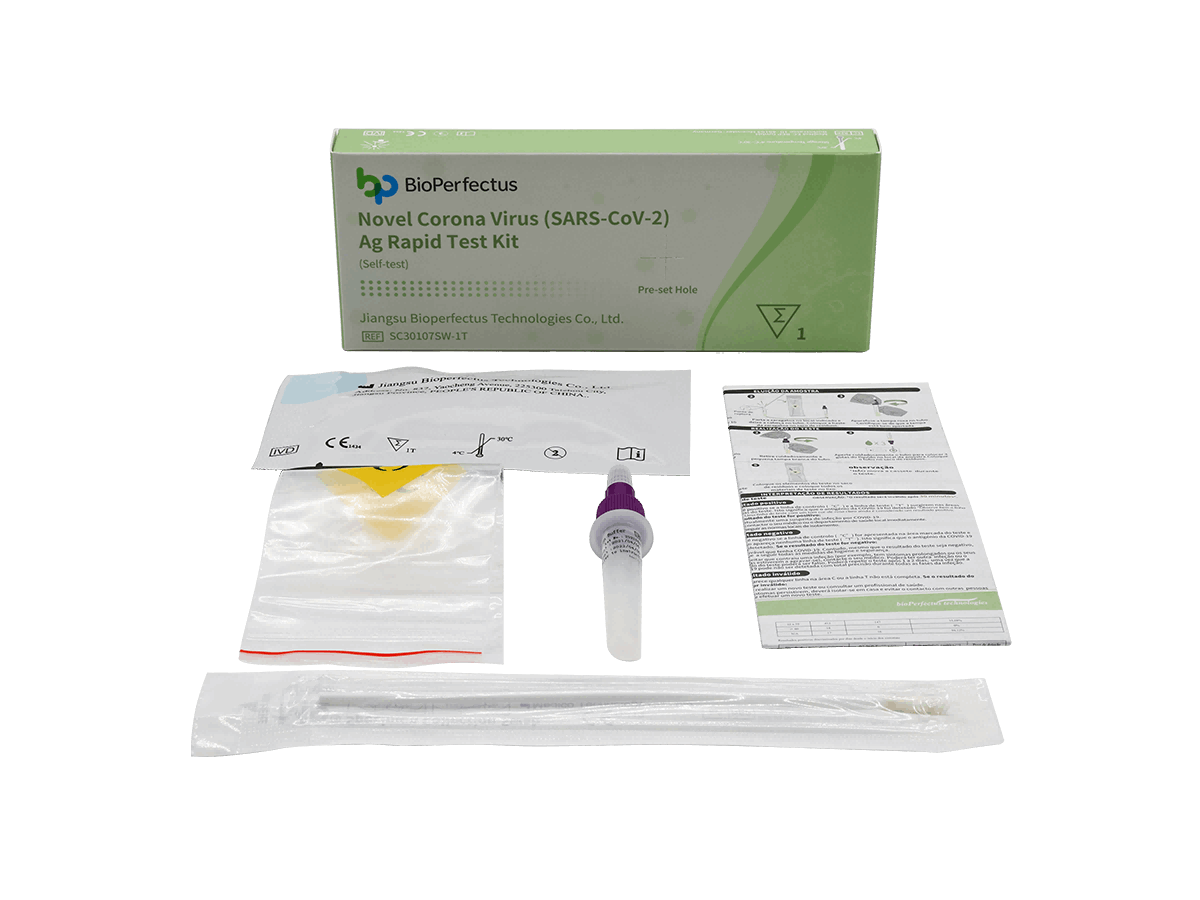 BioPerfectus Novel Corona Virus (SARS-CoV-2) Ag Rapid Test Kit - Self-test (Cassette + Swab + Pre-filled extraction buffer + Waste bag)