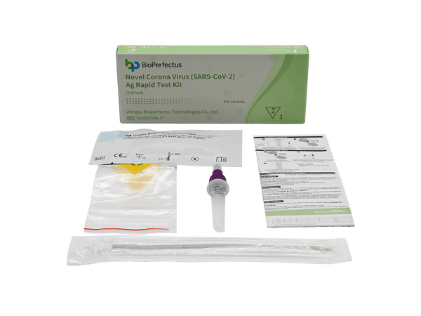 BioPerfectus Novel Corona Virus (SARS-CoV-2) Ag Rapid Test Kit - Self-test (Cassette + Swab + Pre-filled extraction buffer + Waste bag)